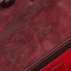 Pre Owned Valentino Burgundy Small Patent Leather Supervee Crossbody Bag