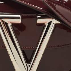 Pre Owned Valentino Burgundy Small Patent Leather Supervee Crossbody Bag