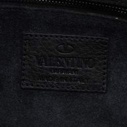 Pre Owned Valentino Black Leather Rockstud Rolling Bag