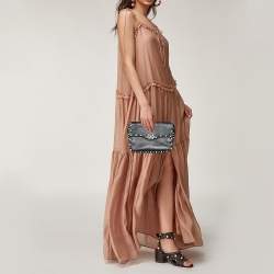 Pre Owned Valentino Black Leather Rockstud Rolling Bag