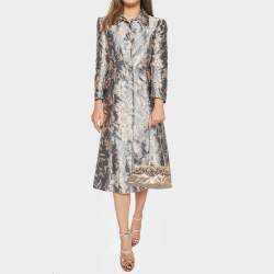 مملوكة مسبقًا Valentino Beige Satin Floral Crystal Embellished Chain Clutch