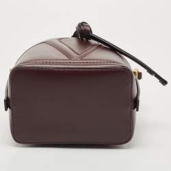 Pre Owned Valentino Burgundy Leather VLogo Bucket Bag