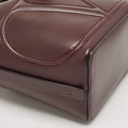 Pre Owned Valentino Burgundy Leather VLogo Bucket Bag