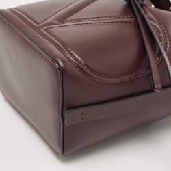 Pre Owned Valentino Burgundy Leather VLogo Bucket Bag