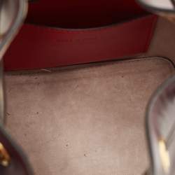 Pre Owned Valentino Burgundy Leather VLogo Bucket Bag