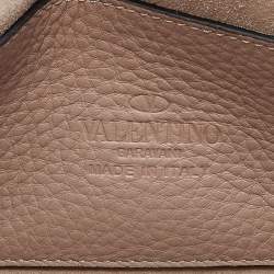 Pre Owned Valentino Pink Leather Rockstud Flap Crossbody Bag