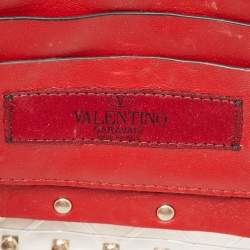 Pre Owned  Valentino Clear/Red PVC Medium Rockstud Spike Top Handle Bag