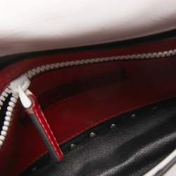 Pre Owned Valentino White Leather Rockstud Spike Top Handle Bag