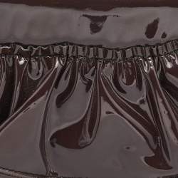 Pre Owned Valentino Purple Patent Leather Ruffle Chain Clutch