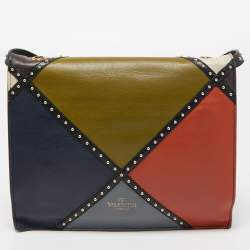 Pre Owned Valentino Multicolor Leather studded Shoulder Bag