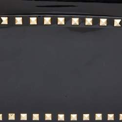 Pre Owned Valentino Black Patent Leather Rockstud Wristlet Clutch