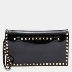 Valentino Rockstud Patent Leather Clutch Bag