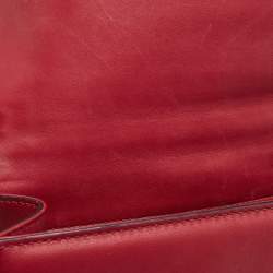 Pre Owned Valentino Red Leather Medium Rockstud Glam Lock Flap Bag