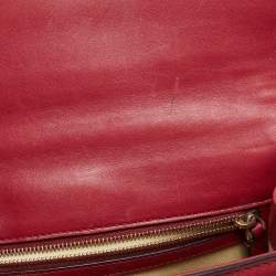 Pre Owned Valentino Red Leather Medium Rockstud Glam Lock Flap Bag