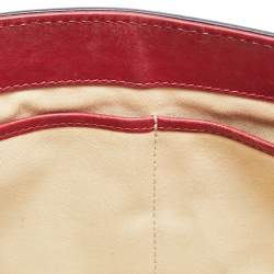 Pre Owned Valentino Red Leather Medium Rockstud Glam Lock Flap Bag