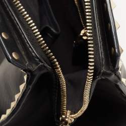 Pre Owned Valentino Black Leather Rockstud Dome Tote