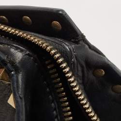 Pre Owned Valentino Black Leather Rockstud Dome Tote