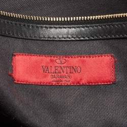 Pre Owned Valentino Black Leather Rockstud Dome Tote