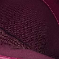 Pre Owned Valentino Burgundy Leather VLogo Bifold Card Case