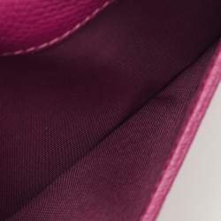 Pre Owned Valentino Burgundy Leather VLogo Bifold Card Case