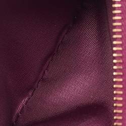 Pre Owned Valentino Burgundy Leather VLogo Bifold Card Case