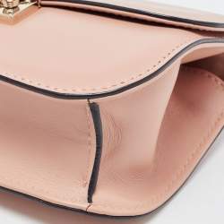 Pre Owned Valentino Beige Leather Rockstud Small Glam Lock Shoulder Bag