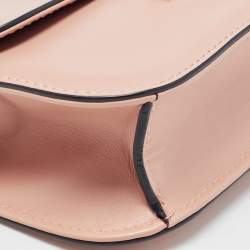 Pre Owned Valentino Beige Leather Rockstud Small Glam Lock Shoulder Bag