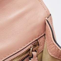 Pre Owned Valentino Beige Leather Rockstud Small Glam Lock Shoulder Bag