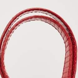 Pre Owned Valentino Red Lizard Bow Flap Shoulder Bag