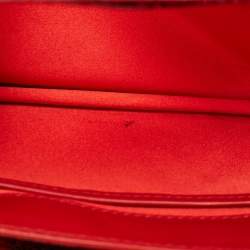 Pre Owned Valentino Red Lizard Bow Flap Shoulder Bag