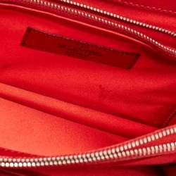 Pre Owned Valentino Red Lizard Bow Flap Shoulder Bag