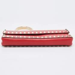 Pre Owned Valentino Red Leather Rockstud Bangle Clutch
