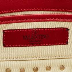 Pre Owned Valentino Red Leather Rockstud Bangle Clutch