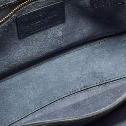 Pre Owned Valentino Blue Grain Leather Medium Rockstud Flap Shoulder Bag