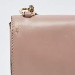 Pre Owned Valentino Beige Leather Large Glam Lock Chain Shoulder Bag