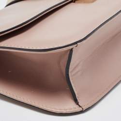 Pre Owned Valentino Beige Leather Large Glam Lock Chain Shoulder Bag