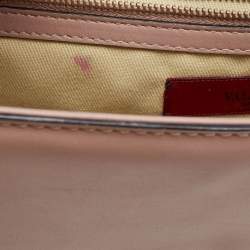 Pre Owned Valentino Beige Leather Large Glam Lock Chain Shoulder Bag