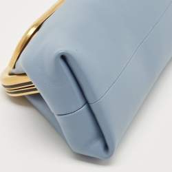 Pre Owned Valentino Light Blue Leather Supervee Clutch