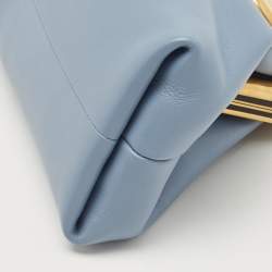 Pre Owned Valentino Light Blue Leather Supervee Clutch