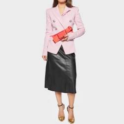 Pre Owned Valentino Red Satin Bow Clutch