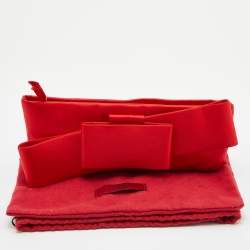 Pre Owned Valentino Red Satin Bow Clutch