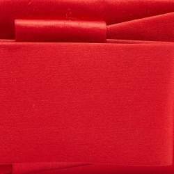 Pre Owned Valentino Red Satin Bow Clutch