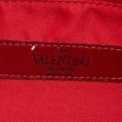 Pre Owned Valentino Red Satin Bow Clutch