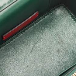 Pre Owned Valentino Green Leather  Mini VSling Vanity Case