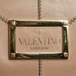 Pre Owned Valentino Beige Quilted Leather Flap Shoulder Bag