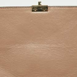 Pre Owned Valentino Beige Quilted Leather Flap Shoulder Bag