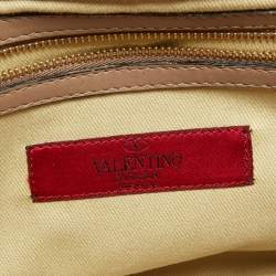 Pre Owned Valentino Beige Quilted Leather Flap Shoulder Bag