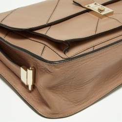 Pre Owned Valentino Beige Quilted Leather Flap Shoulder Bag