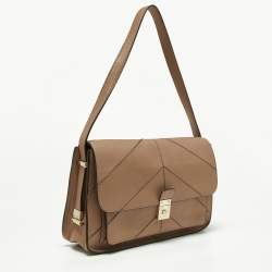 Pre Owned Valentino Beige Quilted Leather Flap Shoulder Bag