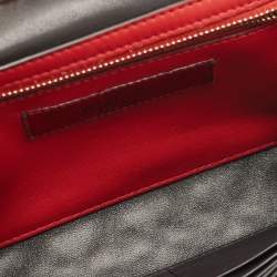 Pre Owned Valentino Metallic Rose Quilted Leather Rockstud Spike Chain Clutch 